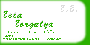 bela borgulya business card